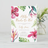 Aloha Summer Tropical Bridal Dusche Einladung (Stehend Vorderseite)