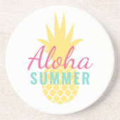 Aloha Summer Tropical Yellow Pineapple Getränkeuntersetzer (Vorne)