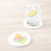 Aloha Summer Tropical Yellow Pineapple Getränkeuntersetzer (Seite)