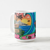 Aloha Sunny Cat Wellen Kaffeetasse (Vorderseite Links)