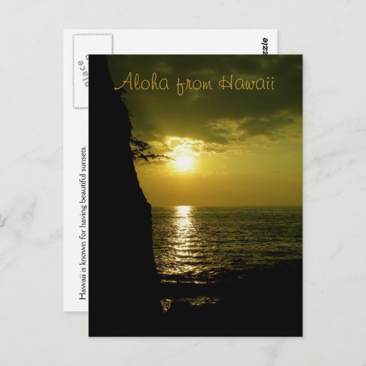 Aloha Sunset in Hawaii Postkarte (Vorne/Hinten)