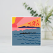 Aloha Sunset Note Card Dankeskarte (Stehend Vorderseite)