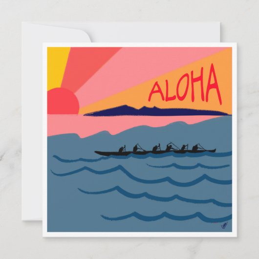 Aloha Sunset Note Card Dankeskarte (Vorderseite)