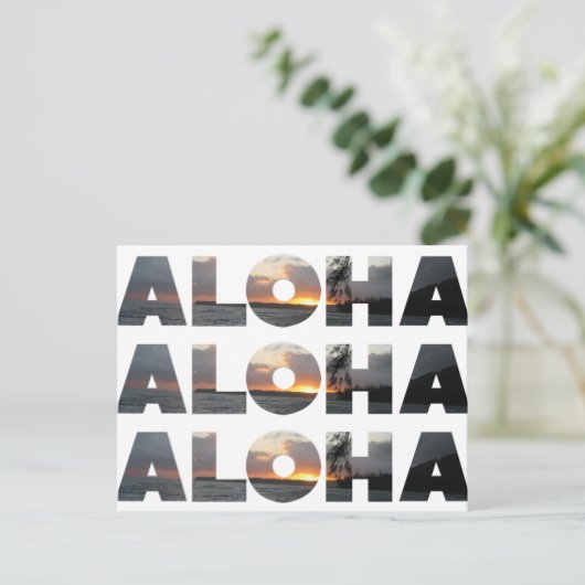 Aloha Sunset Postkarte (Stehend Vorderseite)