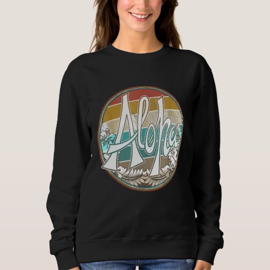 Aloha Surf Hawaii Surfboard Vintag Retro Sweatshirt (Vorderseite)