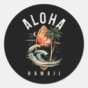 Aloha Surf Hawaiian Vintage Surfen Surfer Hawaii Runder Aufkleber