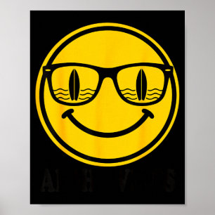 Aloha-Surf-Lächeln-Sonnenbrille-Surfboard-Reflexio Poster