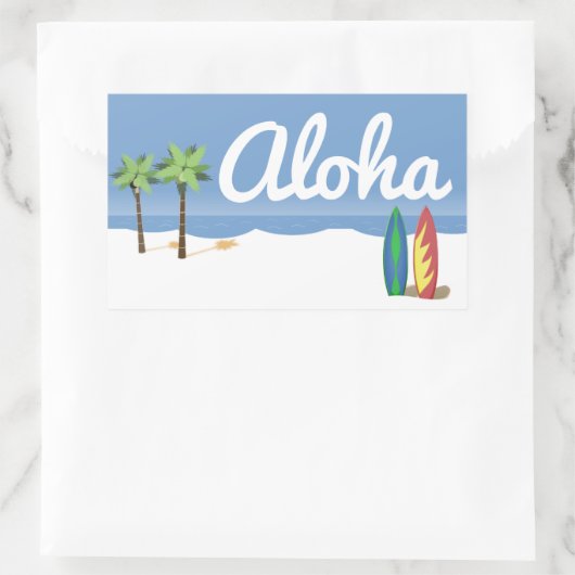 Aloha Surf Rechteckiger Aufkleber (Tasche)