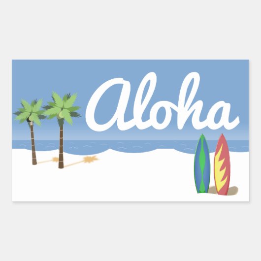 Aloha Surf Rechteckiger Aufkleber (Vorderseite)