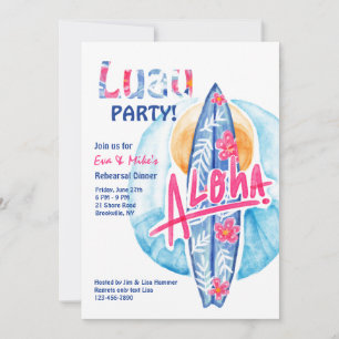 Aloha-Surfboard-Einladung Einladung