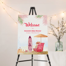 Aloha Surfboard Strand Baby Shower Willkommensschi