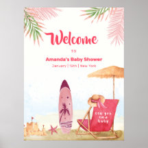 Aloha Surfboard Strand Mädchen Baby Shower Willkom