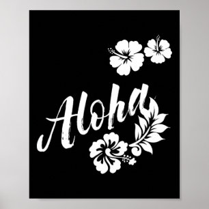 Aloha Surfen Surfbrett Hawaiianisch Männer Frauen Poster