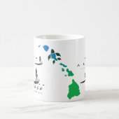 Aloha surfende Hawaii-Inseln Kaffeetasse (Mittel)