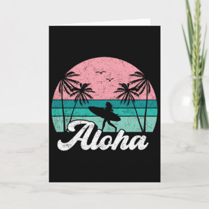 Aloha Surfer Girl Hawaii Vintage Hawaiian Surfen Karte