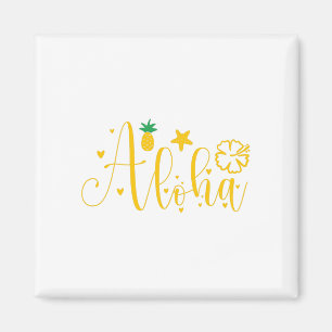 Aloha - Surfer- Palmen - Tropisch- Retro-Beach-Fun Magnet