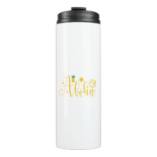 Aloha -Surfer- Palmen -Tropisch- Retro-Strand-Spaß Thermosbecher