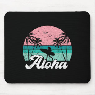 Aloha Surferin Hawaii Vintage Hawaiian Surfen Mousepad