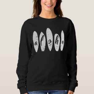 Aloha Surfing Beach Sommerurlaub Surfboard Hawa Sweatshirt