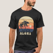 Aloha Surfing Hawaiian Vacation Sunset Palm Tree T T-Shirt (Vorderseite)