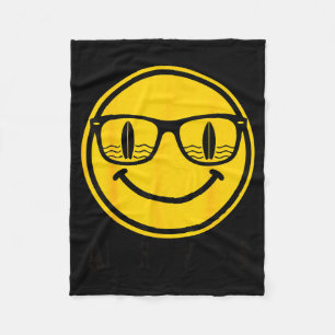 Aloha-Surflächeln-Sonnenbrille-Surfbrett-Reflexion Fleecedecke