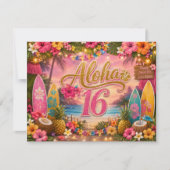 Aloha Sweet 16 Geburtstag Einladung (Vorderseite)