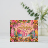 Aloha Sweet 16 Geburtstag Einladung (Stehend Vorderseite)