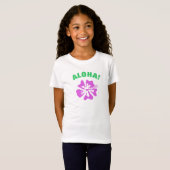 Aloha T-Shirt mit hawaiischer Hibiskus-Blume (Vorne ganz)