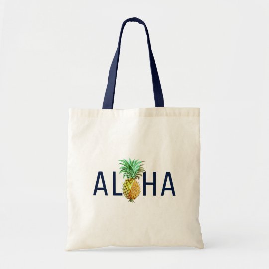 Aloha Text-u. Ananas-tropischer Entwurf Tragetasche