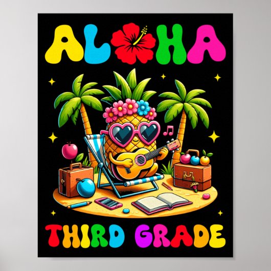 Aloha Third Grade Pine Hawaii Zurück zur Schule Ki Poster (Vorne)