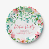 Aloha Thirty Tropical Luau Birthday Pappteller (Vorderseite)