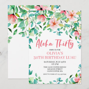 Aloha Thirty Tropical Luau Geburtstagseinladung Einladung