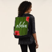 Aloha Ti Leaf Hibiskus Calligraphy Hawaii Green Rucksack (Ausgewaschen)