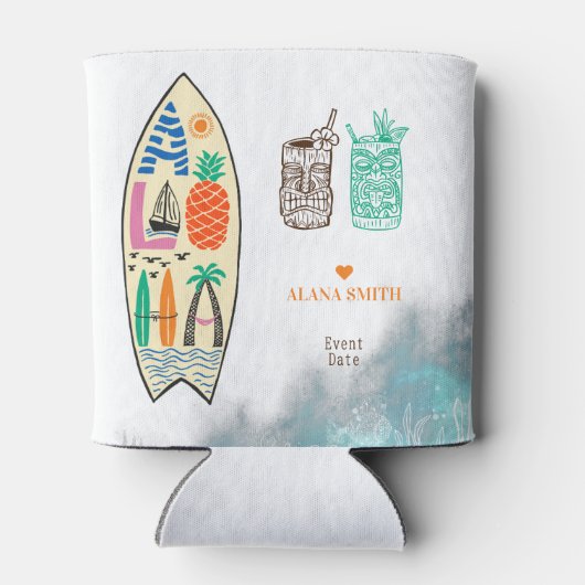 Aloha TIKI Surfboard Tropical Luau Hawaiian Party Dosenkühler (Rückseite)