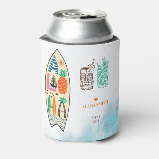 Aloha TIKI Surfboard Tropical Luau Hawaiian Party Dosenkühler (Kanne Rückseite)