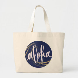 Aloha Tote Beutel Dark Blue Gold mit Kai Ocean The Jumbo Stoffbeutel