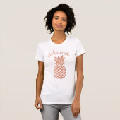 Aloha Tribe Hawaii Rose Gold Ananas Bridesmaid T-Shirt (Vorne ganz)
