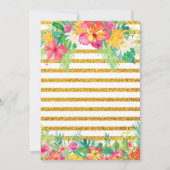 Aloha Tropical Abschluss Luau Glitzer Einladung (Rückseite)