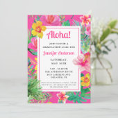 Aloha Tropical Abschluss Luau Party Einladung (Stehend Vorderseite)