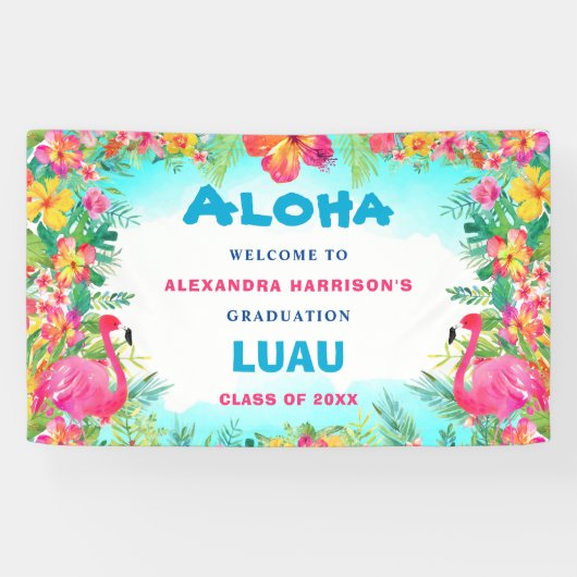 Aloha Tropical Abschluss Luau Party Willkommen Ban Banner (Horizontal)