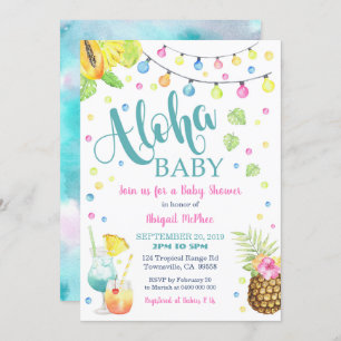 Aloha Tropical Baby Dusche Einladung
