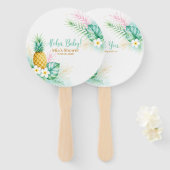 Aloha Tropical Baby Shower Fächer (Vorne und Hinten)