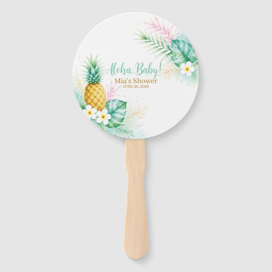 Aloha Tropical Baby Shower Fächer (Vorderseite)
