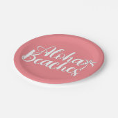 Aloha Tropical Beach Design Pappteller (Schrägansicht)