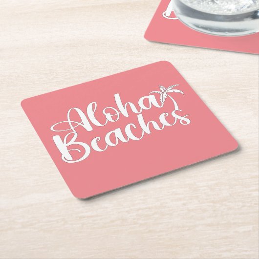 Aloha Tropical Beach Design Rechteckiger Pappuntersetzer (angewinkelt)