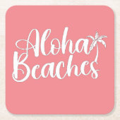 Aloha Tropical Beach Design Rechteckiger Pappuntersetzer (Vorderseite)