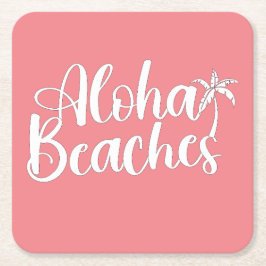 Aloha Tropical Beach Design Rechteckiger Pappuntersetzer