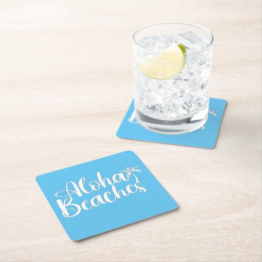 Aloha Tropical Beach Design Rechteckiger Pappuntersetzer (Vor Ort)