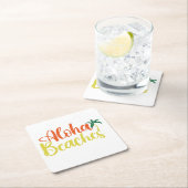 Aloha Tropical Beach Design Rechteckiger Pappuntersetzer (Vor Ort)