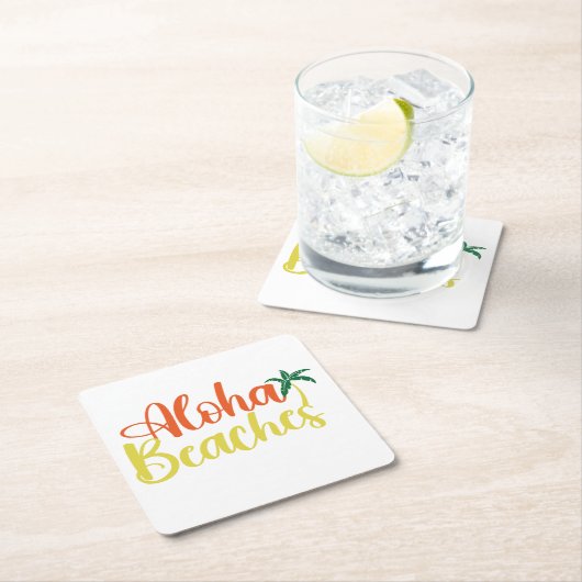 Aloha Tropical Beach Design Rechteckiger Pappuntersetzer (Vor Ort)